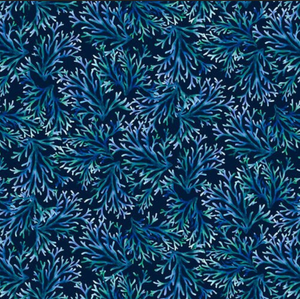 Studio E Deep Blue Sea Coral Indigo Cotton Fabric By The Yard Studio E Deep Blue Sea Coral Indigo Cotton Fabric By The Yard