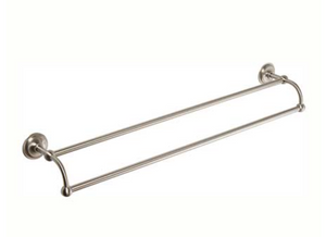 Ginger Designer Bath Quattro 24" Double Towel Bar Satin Nickel Finish Ginger Designer Bath Quattro 24" Double Towel Bar Satin Nickel Finish