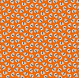 Henry Glass Witch's Night Out Tossed Skulls Orange Glow Fabric By The Yard Henry Glass Witch's Night Out Tossed Skulls Orange Glow Fabric By The Yard