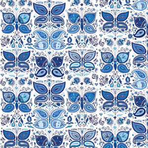 Studio E Blue Dreams Butterflies w/ Paisley Wings Mult Cotton Fabric By Yard Studio E Blue Dreams Butterflies w/ Paisley Wings Mult Cotton Fabric By Yard