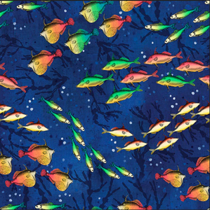 Blank Quilting Ocean Menagerie School Of Fish Navy Cotton Fabric By The Yard Blank Quilting Ocean Menagerie School Of Fish Navy Cotton Fabric By The Yard