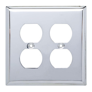 64073 Stamped Chrome Double Duplex Outlet Switch Cover 64073 Stamped Chrome Double Duplex Outlet Switch Cover