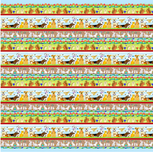 Henry Glass Tree House Mixed Animal Border Stripe Multi Cotton Fabric By Yard Henry Glass Tree House Mixed Animal Border Stripe Multi Cotton Fabric By Yard