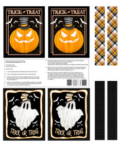 Henry Glass Olde Salem Black Hat Society 36" Bag Panel Glow Fabric By The Panel Henry Glass Olde Salem Black Hat Society 36" Bag Panel Glow Fabric By The Panel