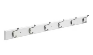 Liberty R30822-WSN 45" 6 Heavy Duty Hook Rail White & Satin Nickel Finish Liberty R30822-WSN 45" 6 Heavy Duty Hook Rail White & Satin Nickel Finish