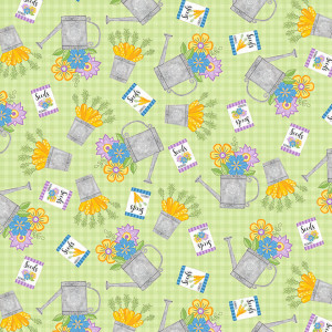 Studio E Color Happy Spring Tossed Watering Cans Multi Cotton Fabric By Yard Studio E Color Happy Spring Tossed Watering Cans Multi Cotton Fabric By Yard