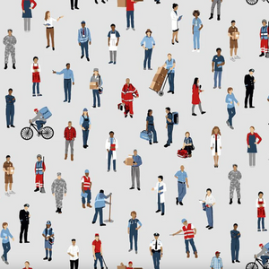 Studio e Essential Heroes Essential Workers Gray Cotton Fabric By The Yard Studio e Essential Heroes Essential Workers Gray Cotton Fabric By The Yard