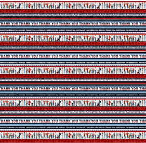 Studio e Essential Heroes Thank You Stripe Multi Cotton Fabric By The Yard Studio e Essential Heroes Thank You Stripe Multi Cotton Fabric By The Yard