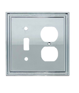 Liberty W36283-PC Silverton Single Switch Duplex Outlet Cover Plate Polished Chrome Liberty W36283-PC Silverton Single Switch Duplex Outlet Cover Plate Polished Chrome