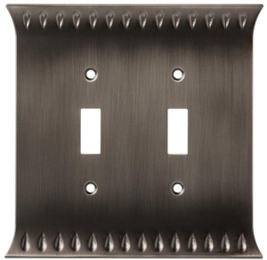Brainerd W30334-904 Wadsworth Double Switch Cover Wall Plate Heirloom Silver Brainerd W30334-904 Wadsworth Double Switch Cover Wall Plate Heirloom Silver