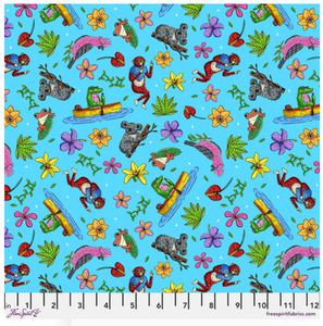 Free Spirit Mulga Tropical Jungle Jams Back To Nature Blue Fabric By The Yard Free Spirit Mulga Tropical Jungle Jams Back To Nature Blue Fabric By The Yard