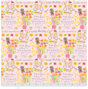 Anne Keenan Higgins Calendar Girls Seize The Day Pink Cotton Fabric by The Yard Anne Keenan Higgins Calendar Girls Seize The Day Pink Cotton Fabric by The Yard