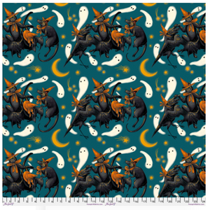 Free Spirit Rachel Hauer Storybook Familiar Dance Turquoise Fabric by The Yard Free Spirit Rachel Hauer Storybook Familiar Dance Turquoise Fabric by The Yard