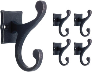 Franklin Brass FBSCRH5-TDG Double Scroll 3-3/5" Coat Hat Wall Hooks Gunmetal Gray 5 Pack Franklin Brass FBSCRH5-TDG Double Scroll 3-3/5" Coat Hat Wall Hooks Gunmetal Gray 5 Pack
