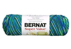 Bernat Super Value Variegated Whirlpool 5 oz Acrylic Knitting & Crochet Yarn Bernat Super Value Variegated Whirlpool 5 oz Acrylic Knitting & Crochet Yarn