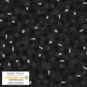 Stof European We Love Christmas Pinecones Black Silver Cotton Quilting Fabric By The Yard Stof European We Love Christmas Pinecones Black Silver Cotton Quilting Fabric By The Yard