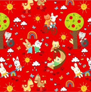Studio E Play All Day Playground Scene Red Cotton Fabric By Yard Studio E Play All Day Playground Scene Red Cotton Fabric By Yard