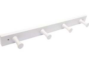 Mainstays R48468L-PW 18" 4-Post Hook Rail Pure White Finish Mainstays R48468L-PW 18" 4-Post Hook Rail Pure White Finish