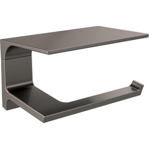 Delta 79956-KS Pivotal Bath Toilet Paper Holder w/ Shelf Black Stainless Steel Finish Delta 79956-KS Pivotal Bath Toilet Paper Holder w/ Shelf Black Stainless Steel Finish