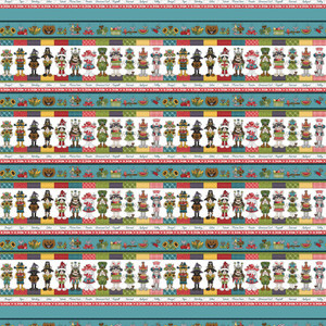 Henry Glass Hat On A Cat Border Stripe Teal Cotton Fabric By The Yard Henry Glass Hat On A Cat Border Stripe Teal Cotton Fabric By The Yard