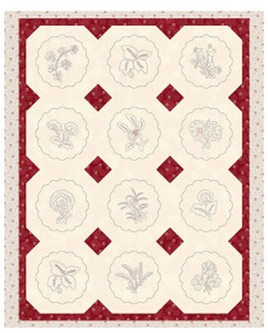 Henry Glass Memories in Redwork Grandma's Quilt Panel Cotton Fabric By The Panel Henry Glass Memories in Redwork Grandma's Quilt Panel Cotton Fabric By The Panel