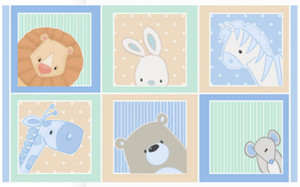 Henry Glass Little Peepers 5" Animal Blocks Cotton Flannel Fabric By The Panel Henry Glass Little Peepers 5" Animal Blocks Cotton Flannel Fabric By The Panel