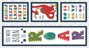 Henry Glass Born To Roar 24" Block Panel Cotton Fabric By The Panel Henry Glass Born To Roar 24" Block Panel Cotton Fabric By The Panel