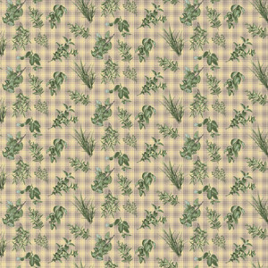 Henry Glass Gardening Snowmen Tossed Herbs & Plaid Yellow Tan Cotton Fabric By The Yard Henry Glass Gardening Snowmen Tossed Herbs & Plaid Yellow Tan Cotton Fabric By The Yard
