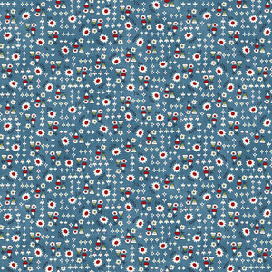 Henry Glass Gnome & Garden Daisy Floral Blue Cotton Fabric By The Yard Henry Glass Gnome & Garden Daisy Floral Blue Cotton Fabric By The Yard