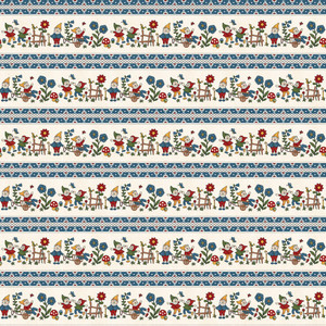 Henry Glass Gnome & Garden Gnome Stripe Cream Cotton Fabric By The Yard Henry Glass Gnome & Garden Gnome Stripe Cream Cotton Fabric By The Yard