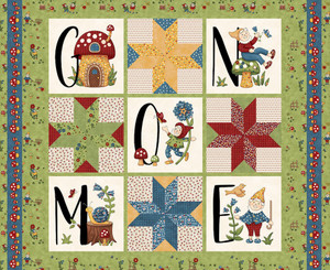 Henry Glass Gnome & Garden 36" Panel Cotton Fabric By The Panel Henry Glass Gnome & Garden 36" Panel Cotton Fabric By The Panel