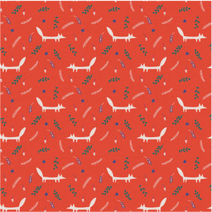 Paintbrush Studios Scandanavian Christmas Foxes Red Cotton Fabric By The Yard Paintbrush Studios Scandanavian Christmas Foxes Red Cotton Fabric By The Yard