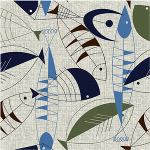 Paintbrush Studios Fish Hope Beige Cotton Fabric By The Yard Paintbrush Studios Fish Hope Beige Cotton Fabric By The Yard