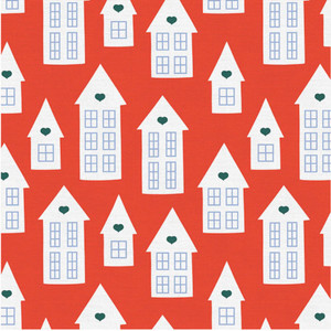 Paintbrush Studios Scandanavian Christmas Houses Red Cotton Fabric By The Yard Paintbrush Studios Scandanavian Christmas Houses Red Cotton Fabric By The Yard