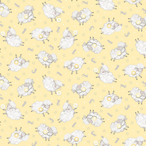 Studio E Sweet Dreams Counting Sheep Yellow Cotton Fabric by The Yard Studio E Sweet Dreams Counting Sheep Yellow Cotton Fabric by The Yard