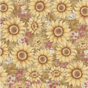 Henry Glass Stand Tall Sunflower Allover Yellow Cotton Fabric By The Yard Henry Glass Stand Tall Sunflower Allover Yellow Cotton Fabric By The Yard