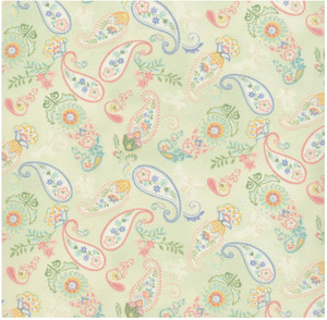 Henry Glass Dorothy Jean's Flowers Garden Paisley Green Cotton Fabric By The Yard Henry Glass Dorothy Jean's Flowers Garden Paisley Green Cotton Fabric By The Yard