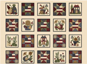 Henry Glass House On Summer Hill Blocks Cream Cotton Fabric By The Yard Henry Glass House On Summer Hill Blocks Cream Cotton Fabric By The Yard