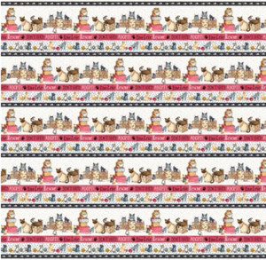Henry Glass Cat Rescue Cat Stripe Multi Cotton Fabric By The Yard Henry Glass Cat Rescue Cat Stripe Multi Cotton Fabric By The Yard