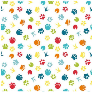 Blank Quilting A To Zoo Tossed Footprints White Cotton Fabric By The Yard Blank Quilting A To Zoo Tossed Footprints White Cotton Fabric By The Yard