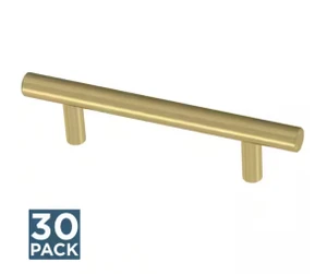 Franklin Brass 3" Satin Gold Simple Round Bar Cabinet & Drawer Pull 30 Pack