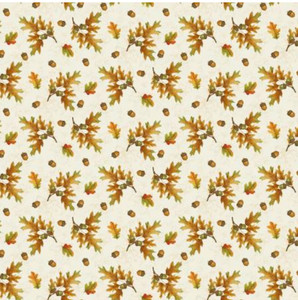 Henry Glass Turkey Talk Leaves & Acorns Cream Cotton Fabric By The Yard Henry Glass Turkey Talk Leaves & Acorns Cream Cotton Fabric By The Yard
