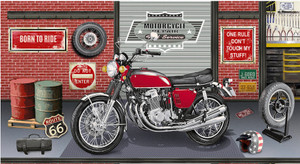 Henry Glass My Tools My Rules Bike Brick 24" Panel Cotton Fabric By The Panel Henry Glass My Tools My Rules Bike Brick 24" Panel Cotton Fabric By The Panel
