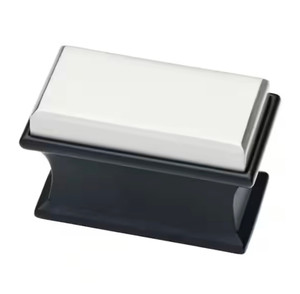 Liberty P37343-FBS Luxe Square 1-7/8" Dual Tone Black & Stainless Steel Cabinet Knob Liberty P37343-FBS Luxe Square 1-7/8" Dual Tone Black & Stainless Steel Cabinet Knob