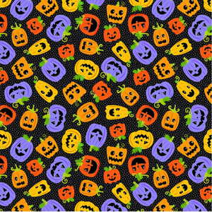 Blank Quilting Little Monsters Pumpkins Black Cotton Fabric By The Yard Blank Quilting Little Monsters Pumpkins Black Cotton Fabric By The Yard