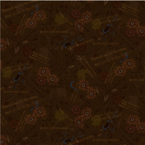 Henry Glass Blessings of Home Floral Brown Cotton Fabric By The Yard Henry Glass Blessings of Home Floral Brown Cotton Fabric By The Yard