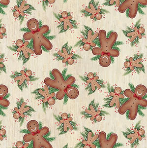Blank Quilting Making Spirits Bright Gingerbread Cookies Tan Cotton Fabric By The Yard Blank Quilting Making Spirits Bright Gingerbread Cookies Tan Cotton Fabric By The Yard