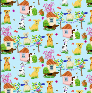 Henry Glass Tree House Scenic Blue Cotton Fabric By Yard Henry Glass Tree House Scenic Blue Cotton Fabric By Yard
