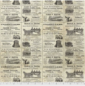 Tim Holtz Regions Beyond Undertaker Neutral Cotton Fabric By The Yard