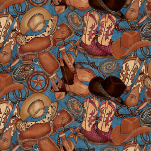 Blank Quilting My Hero Wears Cowboy Boots Boots & Hats Blue Cotton Fabric By The Yard Blank Quilting My Hero Wears Cowboy Boots Boots & Hats Blue Cotton Fabric By The Yard